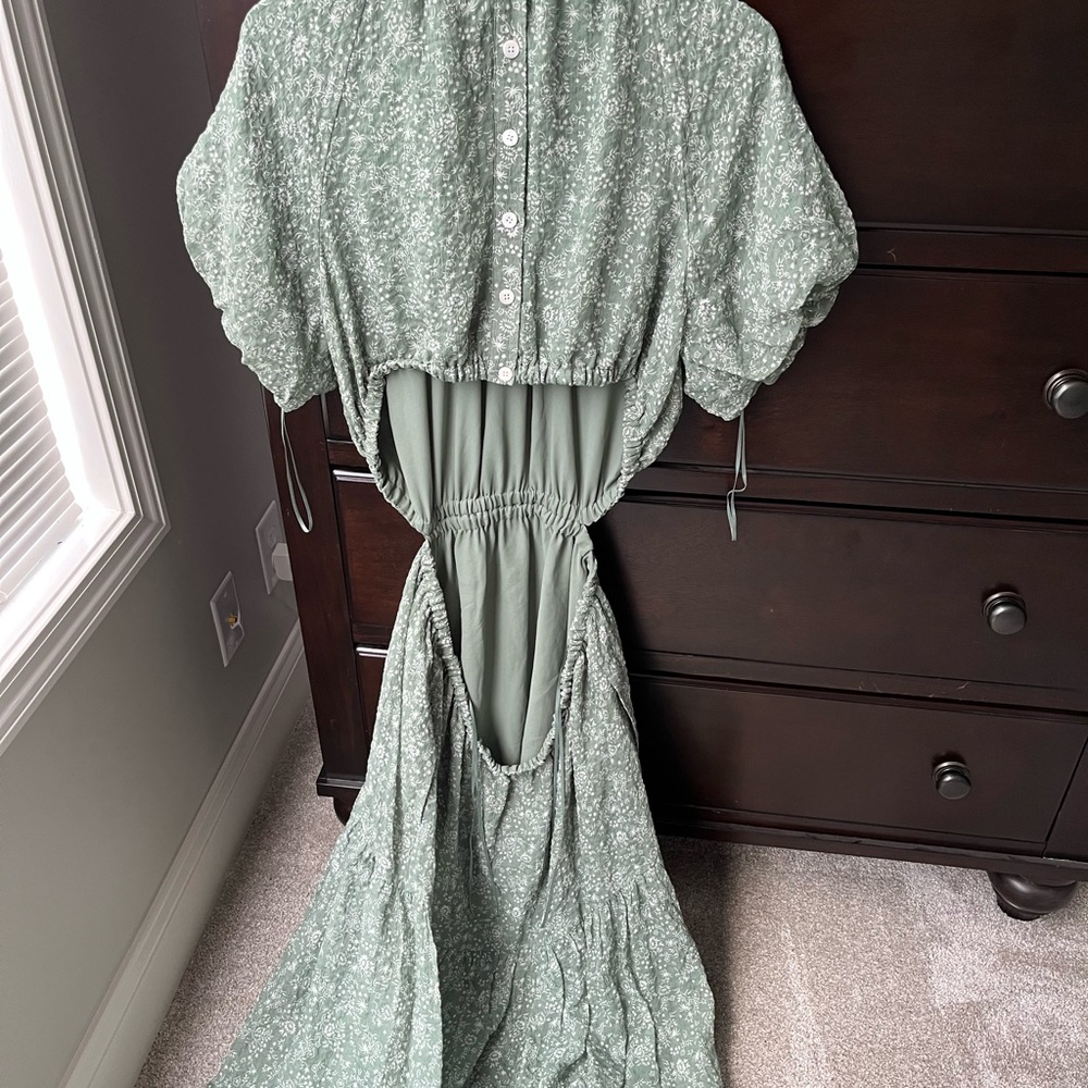 Madewell Green Floral Midi Dress - Picture 7 of 10